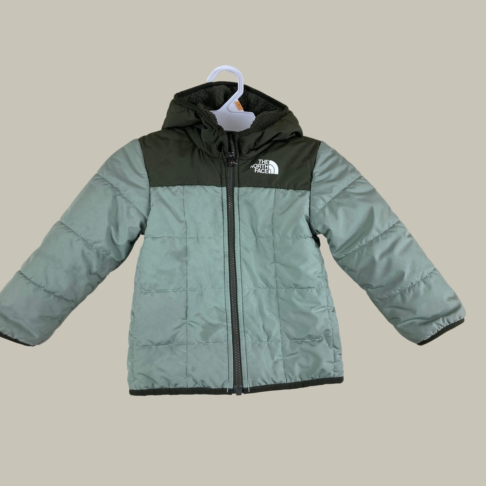 The North Face Puffer Jacket Baby 18-24M Green Hooded Quilted Coat